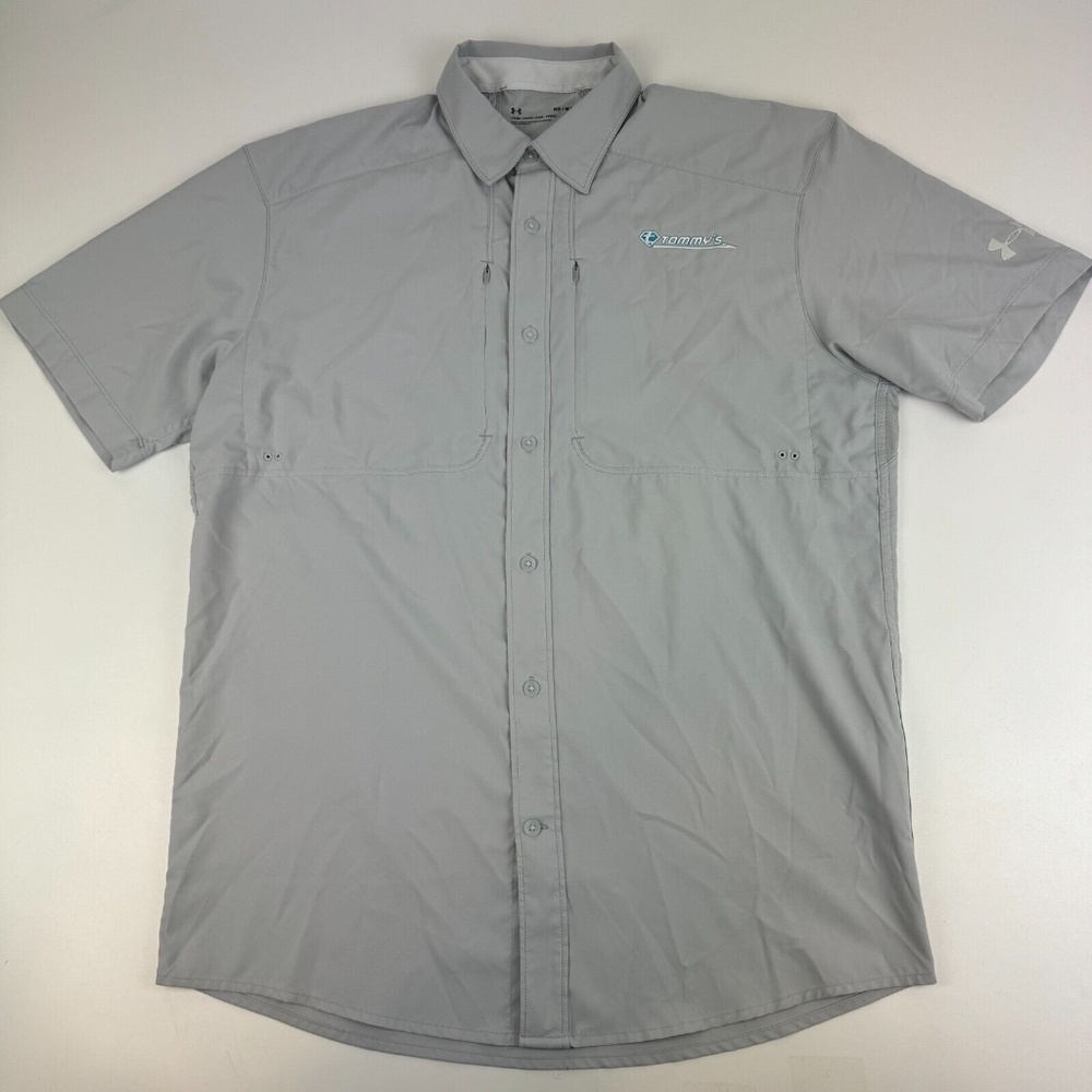 Under Armour Heat Gear Mens Size M Tide Chaser 2.0 Short Sleeve Fishing Shirt